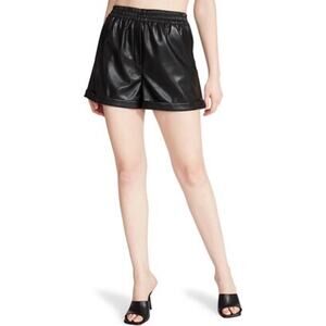 $59 Steve Madden Fonda Black Faux Leather Shorts - M